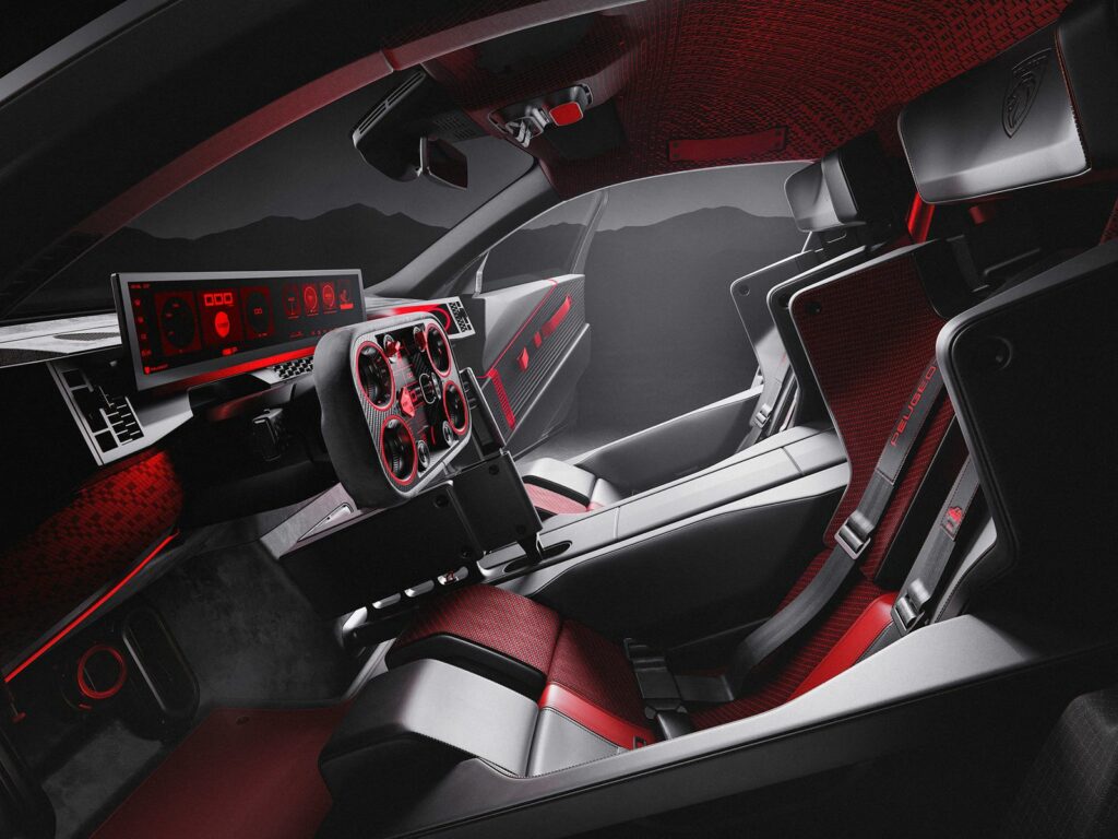 Habitacle biplace du Peugeot E-T16 Concept