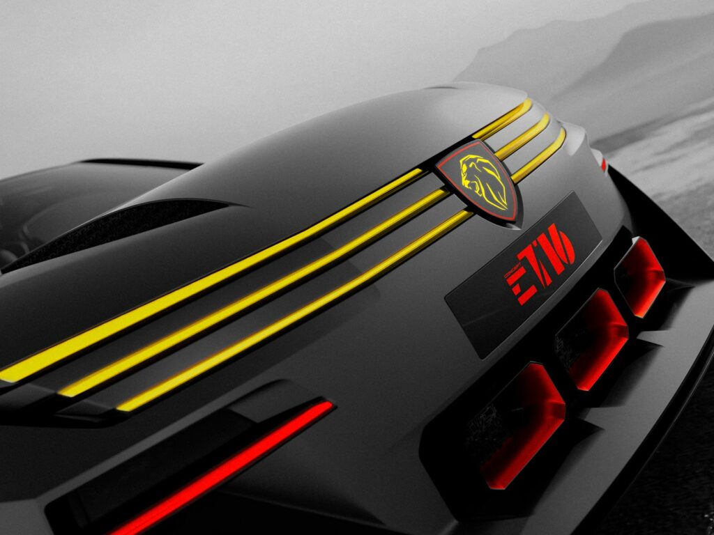 Signature lumineuse à trois griffes et logo E-T16