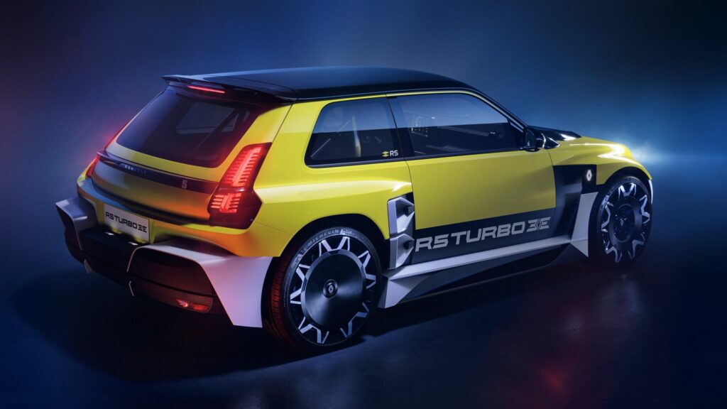 Renault 5 Turbo 3E, vue trois-quarts arrière